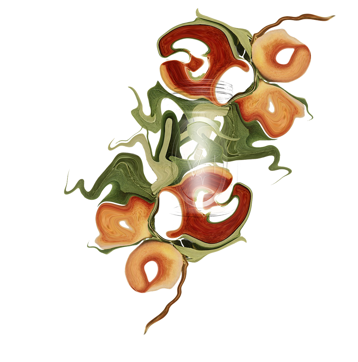 A wavy illustration of peaches.